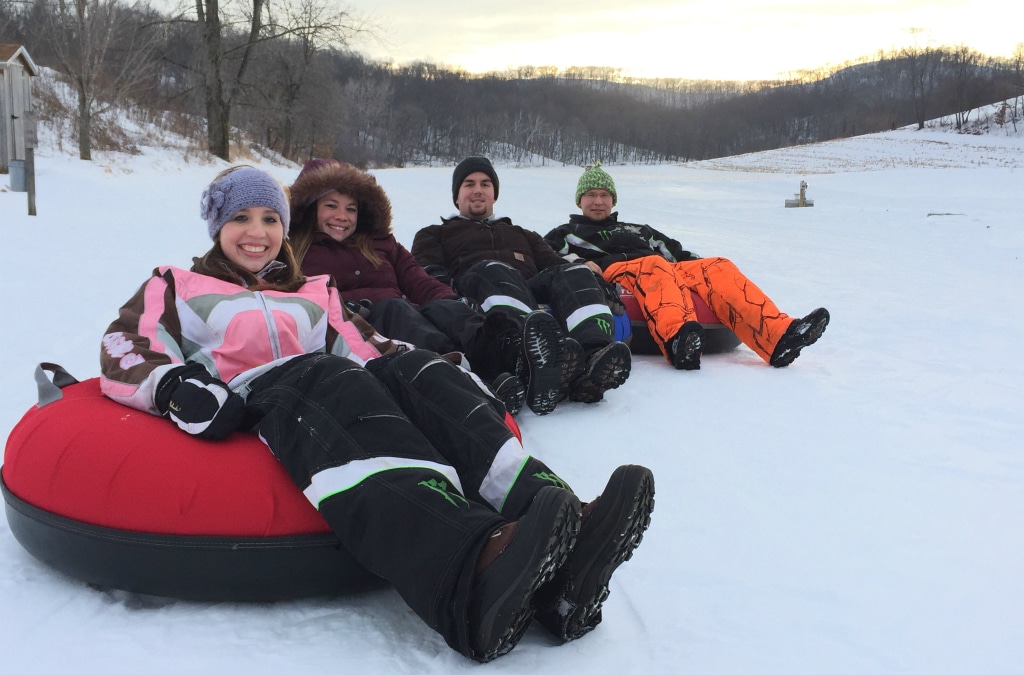 Our snow-tubing hills are a popular winter feature at our Wisconsin Bed and Breakfast.
