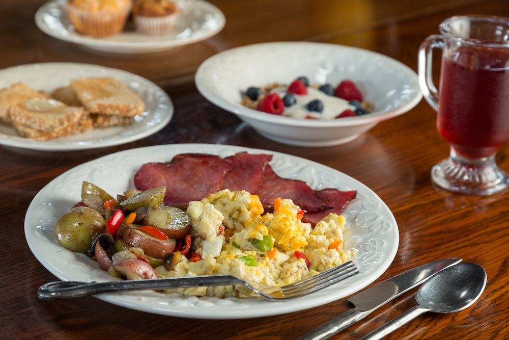 Dog-Friendly Cabins in Wisconsin, photo of our breakfast service at Justin Trails Resort